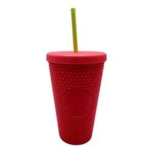 Starbucks 2022‎ Studded 16oz Tumbler Coral Color Dragon Fruit - Brand New